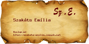 Szakáts Emília névjegykártya